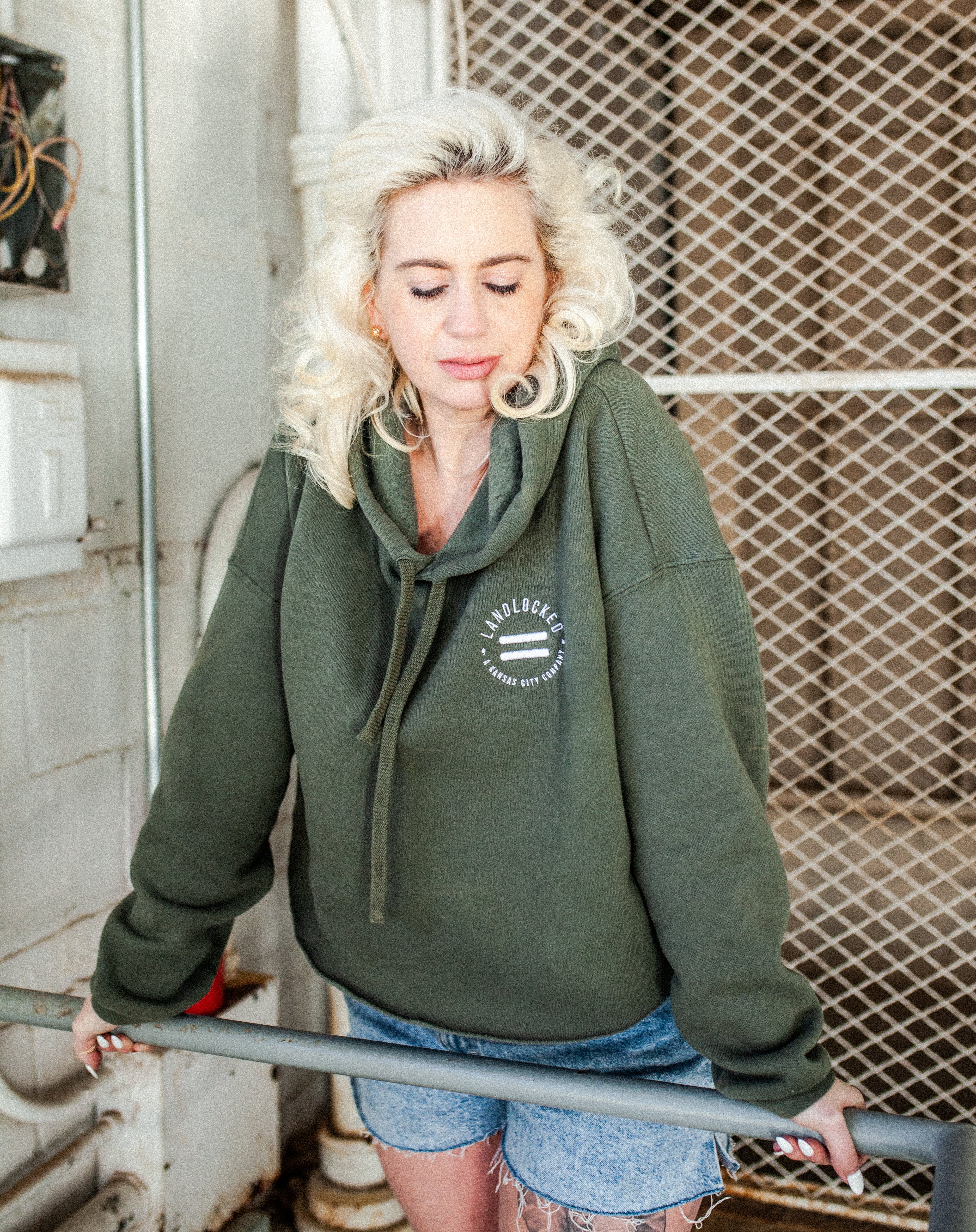 Equality Crop Hoodie with Raw Hem