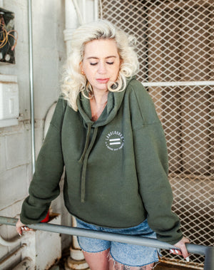 Equality Crop Hoodie with Raw Hem