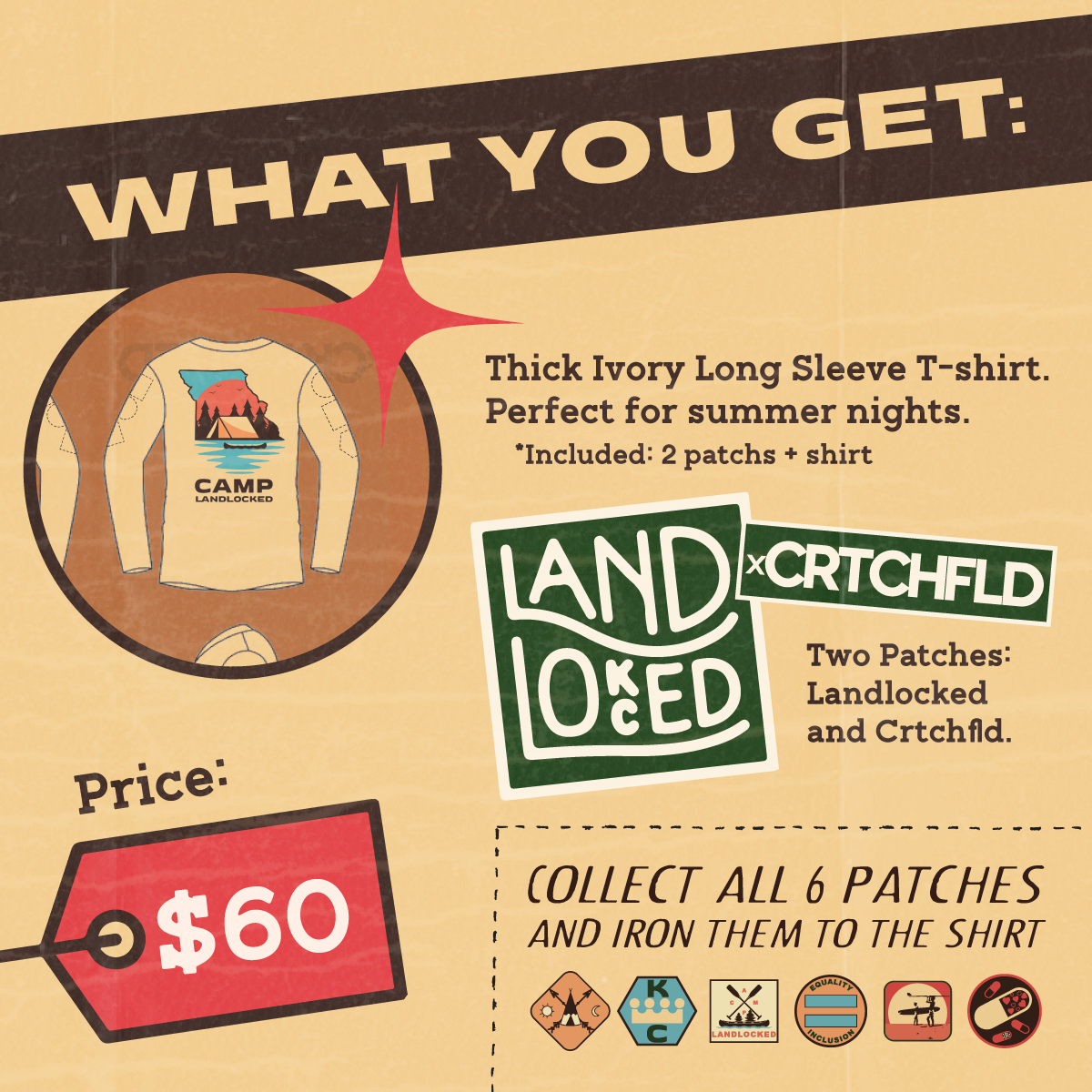 Camp Landlocked Long Sleeve + Landlocked & xCRTCHFLD Patches